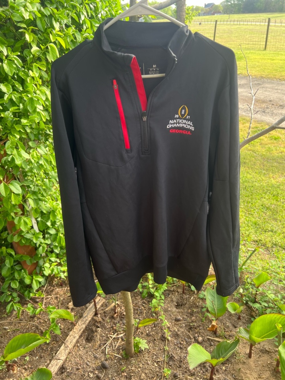Georgia Bulldogs National Champions Black 1/4 Zip Pullover